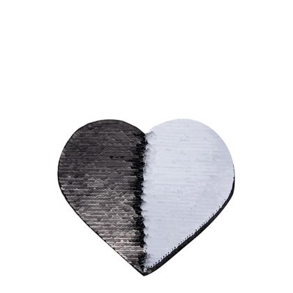 HEART ADHESIVE sequin (BLACK)19x22cm