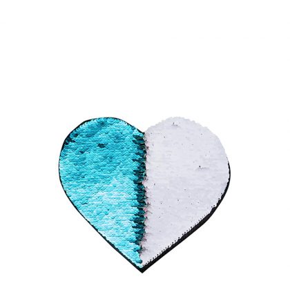 HEART ADHESIVE sequin (BLUE light)19x22cm