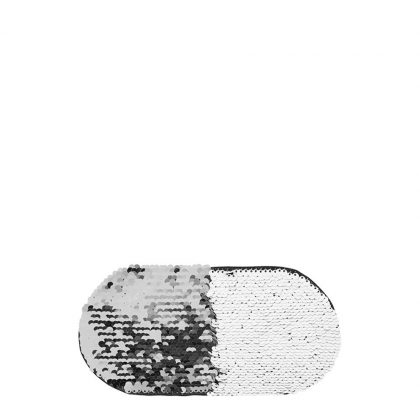 OVAL ADHESIVE sequin (SILVER) 10x20cm