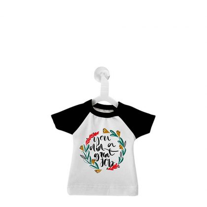 Polyester T-Shirt (MINI Black - Collar & Sleeve) with Hanger
