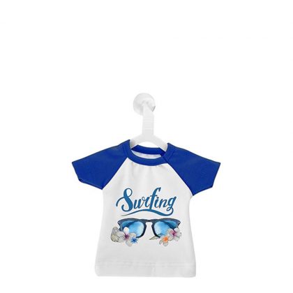 Polyester T-Shirt (MINI Blue - Collar & Sleeve) with Hanger