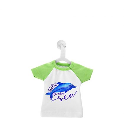Polyester T-Shirt (MINI Green - Collar & Sleeve) with Hanger
