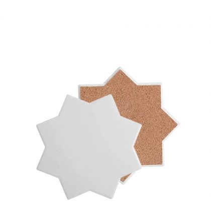 COASTER (SANDSTONE+cork) OCTAGON 10.8 gloss