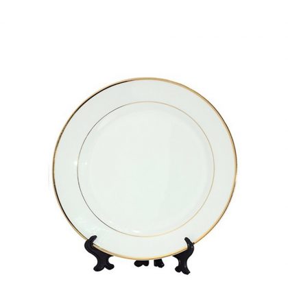 PLATE - WHITE with GOLD RIM (10") 25cm