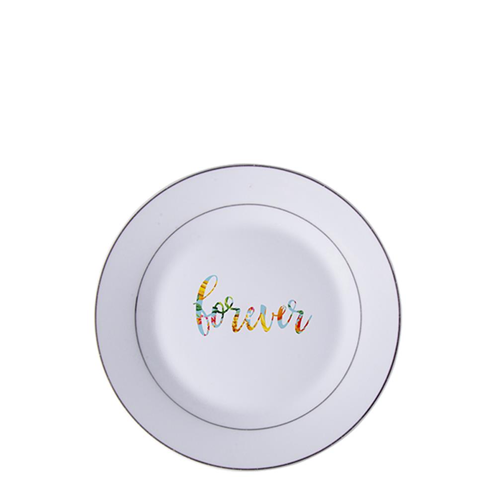 PLATE - SILVER RIM (8") 20cm PLATE - SILVER RIM (8") 20cm