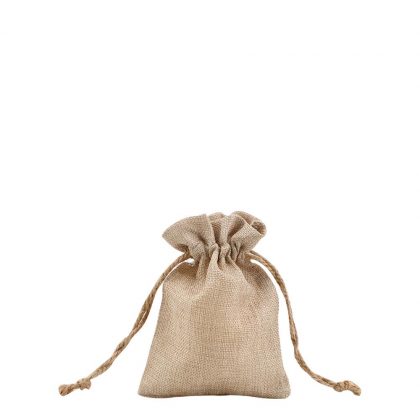DRAWSTRING BAG faux burlap 12x17cm