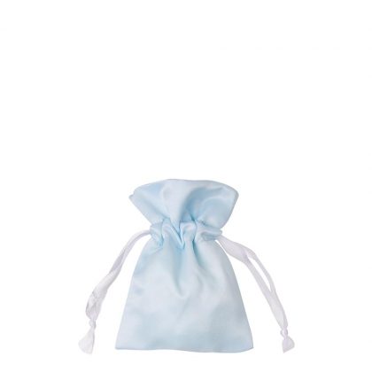 DRAWSTRING BAG satin blue light 12x17cm