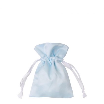 DRAWSTRING BAG satin blue light 16x23cm