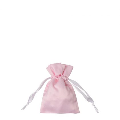 DRAWSTRING BAG satin pink  9x14cm
