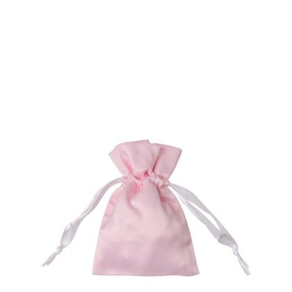 DRAWSTRING BAG satin pink 12x17cm