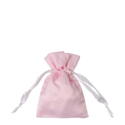 DRAWSTRING BAG satin pink 16x23cm