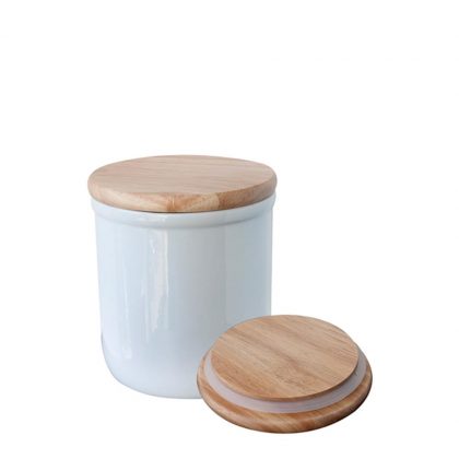 CERAMIC JAR+OAKEN COVER -  4" (11.5 x 0.90)