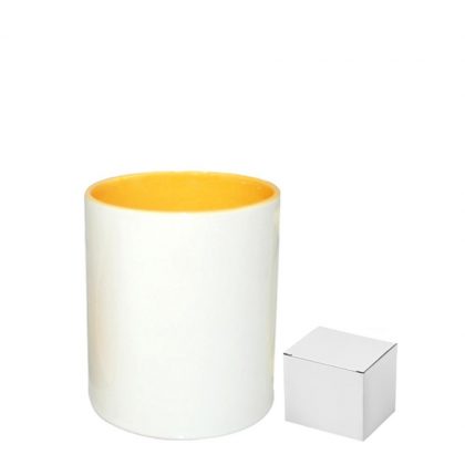 PENCIL HOLDER - CERAMIC/11oz-YELLOW GO.(+box)