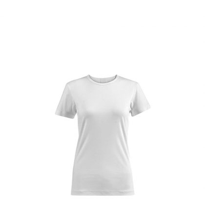 Polyester T-Shirt (WOMEN XSmall) WHITE 145gr Cotton Feeling