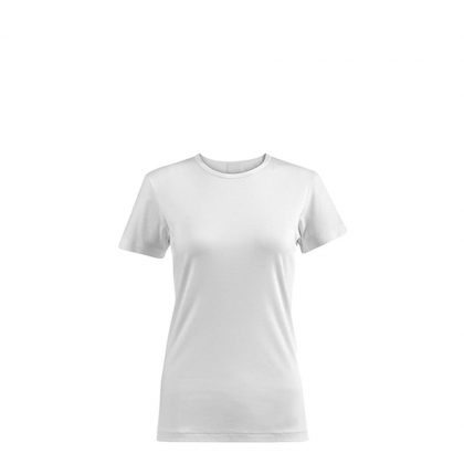Polyester T-Shirt (WOMEN Medium) WHITE 145gr Cotton Feeling