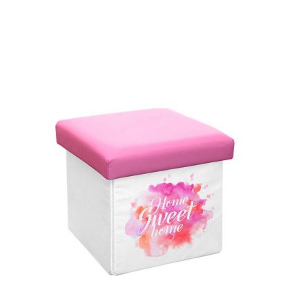 FOLDABLE STORAGE STOOL (Pink) 25x25x25cm