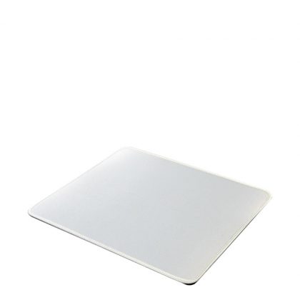 Mouse-Pad RECTANGLE (23.5x19.7cm) rubber 3mm - WHITE sewn-edge