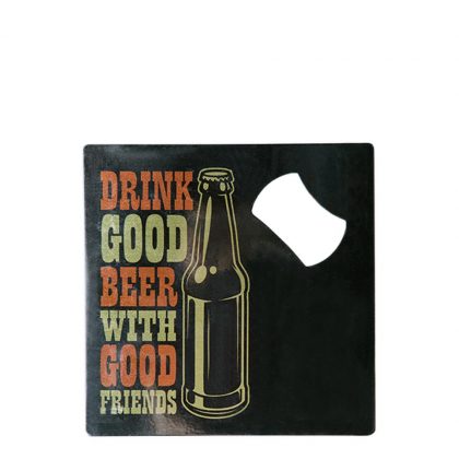 BOTTLE OPENER (ST.STEEL silver) SQUARE 9x9