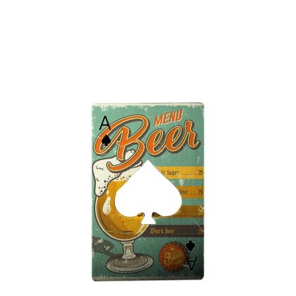 BOTTLE OPENER (ST.STEEL silver) POKER 5.5x8.5