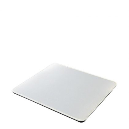 Mouse-Pad RECTANGLE (23.5x19.7cm) rubber 5mm - WHITE sewn-edge