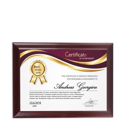PLAQUE REC.-GLOSS WH./CHERRY ED.-20x27.62