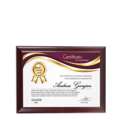 PLAQUE REC.-GLOSS WH./CHERRY ED.-17.46x22.54