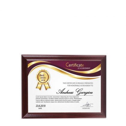 PLAQUE REC.-GLOSS WH./CHERRY ED.-14.92x20