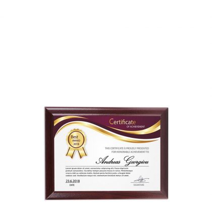 PLAQUE REC.-GLOSS WH./CHERRY ED.-12.38x17.46