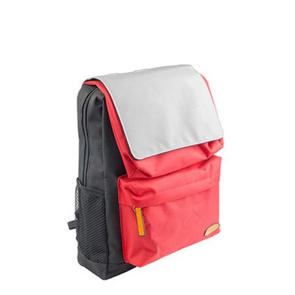 KIDS SCHOOL BAG - BLACK with RED pocket
