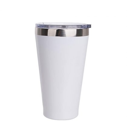 Tumbler 15oz - WHITE with lip & Clear Cup