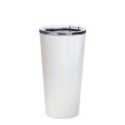 Tumbler 16oz - WHITE SPARKLING with Clear Cup