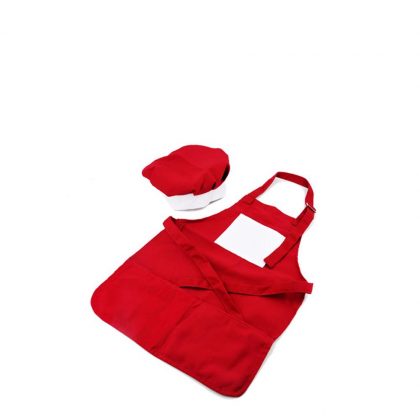APRON (RED kids) with CHEF CAP - SMALL