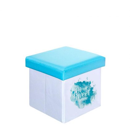 FOLDABLE STORAGE STOOL (Blue) 25x25x25cm