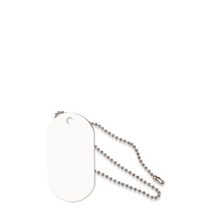 ID TAG (with 70cm METAL CHAIN) WHITE 2-sided