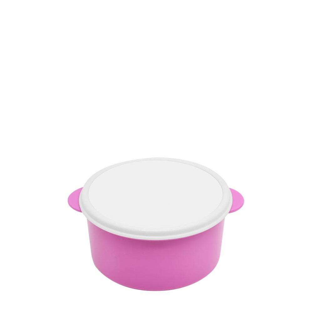 KIDS - PLASTIC LUNCH BOX - PINK round