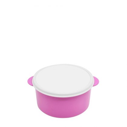 KIDS - PLASTIC LUNCH BOX - PINK round