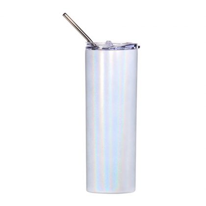 Skinny Tumbler 20oz WHITE Sparkling