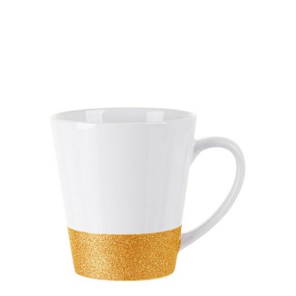 MUG 12oz LATTE (GLITTER) GOLD bottom
