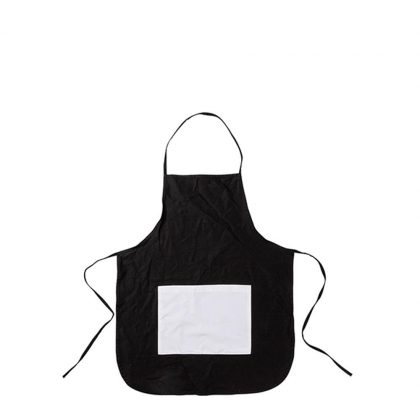 APRON 61x44cm (BLACK) KIDS with WHITE pocket