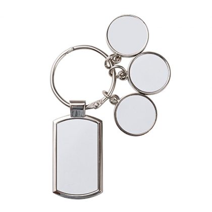 KEY-RING - METAL (RECTANGULAR) with 3 Circles