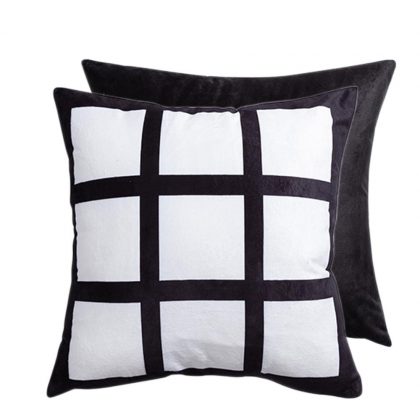 Pillow Cover 40x40  (9 Panels) Black Polyester