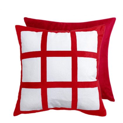 Pillow Cover 40x40  (9 Panels) Red Polyester