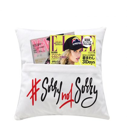 Pillow Cover 40x40  (Pocket) White Charpie
