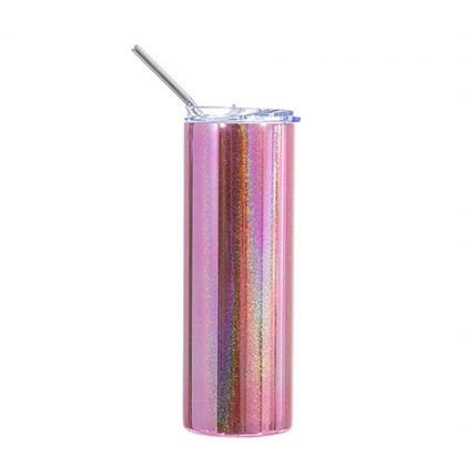 Skinny Tumbler 20oz PINK Metallic Sparkling