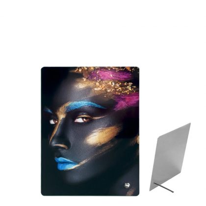 Alum. Panel 10.2x15.2cm (WHITE gloss/1mm) with Metal Leg