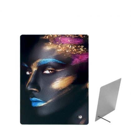 Alum. Panel 15.2x20.3cm (WHITE gloss/1mm) with Metal Leg