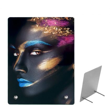 Alum. Panel 20.3x25.4cm (WHITE gloss/1mm) with Metal Leg