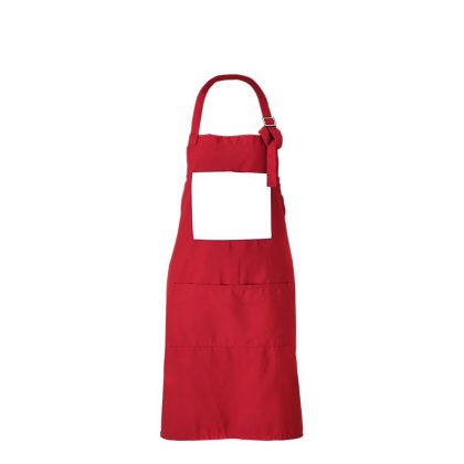 APRON - ADULTS (64x84) pocket CANVAS red